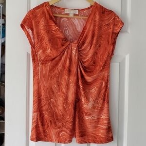 Michael Kors Marbled Twist Neck Shirt size M